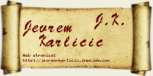 Jevrem Karličić vizit kartica